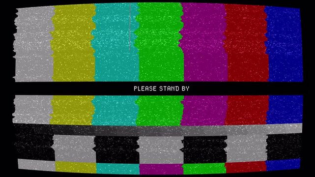 Old School Television Stand By Screen with Analog Interference. 4K Video