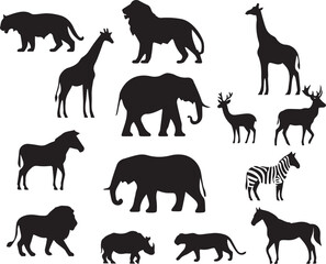 Obraz premium Animal wild African Silhouettes Vector.