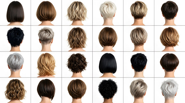 Collection of Short Haircuts for Women Back View Set