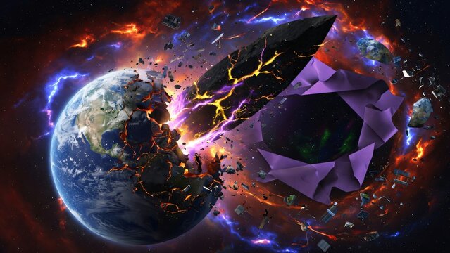 Rendering 3D di due astronavi futuristiche che volano verso una mega-struttura spaziale