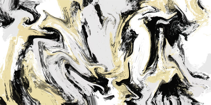 Organic gold and black marble texture with messy hand-drawn fluid swirls. This authentic abstract vector background emphasizes tactile imperfection for artisanal creative projects.