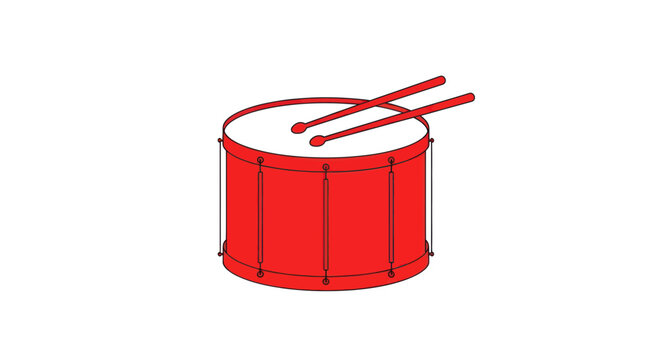Red Drum with Sticks - Musical Instrument for Performance and Celebration