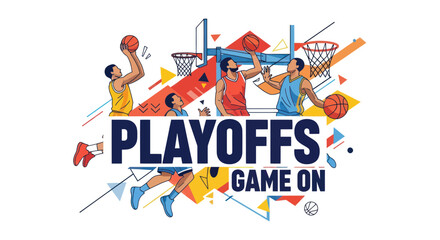 Basketball Playoffs Game On Dynamic Action Illustration © daun
