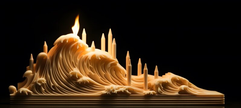 Ocean shaped matchstick carving,generative AI