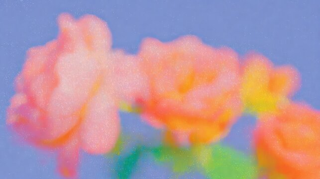 Abstract Grainy Macro Illustration of Roses