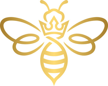 Golden queen bee and hexagon crown