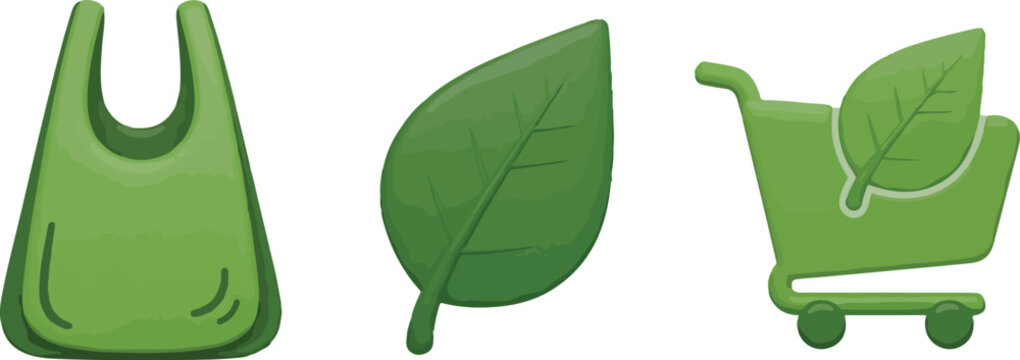 Green eco icons for sustainable living, showing the fundamental processes of responsible consumption, much like an amoeba under microscope reveals intricate life