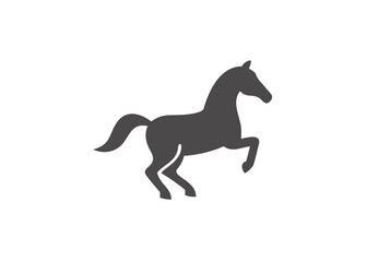 Fototapeta premium A grayscale silhouette of a horse in a dynamic running pose