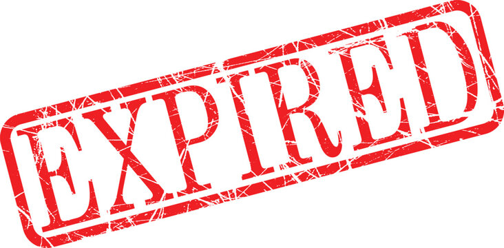 A red stamp with the word expired on it
