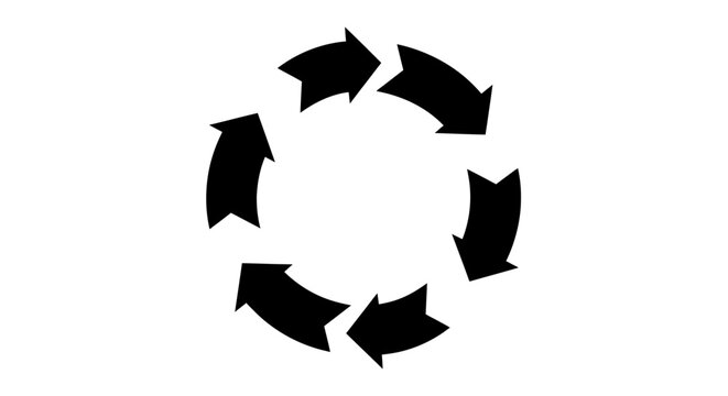 Circular Arrows Cycle Symbol, Repeating Process, Loop Icon, Continuous Motion