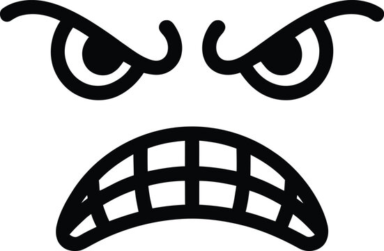 the engry  loner icone shape face vectore 