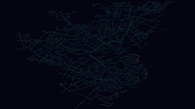 Birmingham, United Kingdom, City Infrastructure Expansion Animation, Urban Visualization Technology