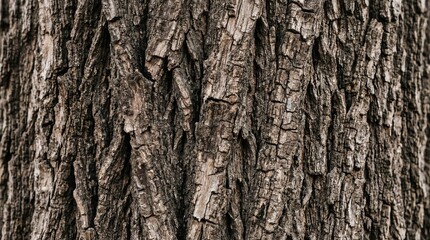 Obraz premium Close-up of rough, textured tree bark with deep fissures and natural patterns