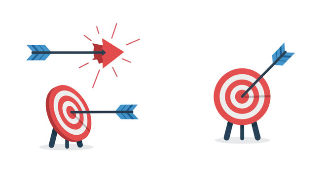 Target Practice: Arrow Misses and Hits Bullseye