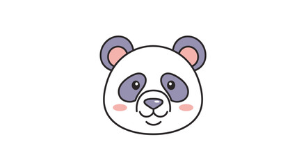 Fototapeta premium Cute Cartoon Panda Face Closeup.