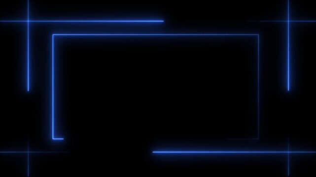 red neon lights digital animation,Rectangular Fire effect Animation. Fire Flame Gradually Appearing in A rectangle Frame. Glowing neon line.4k video