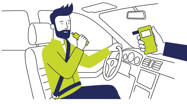 Rideshare driver using smartphone app navigation payment technology in car vehicle transportation service gig economy work illustration