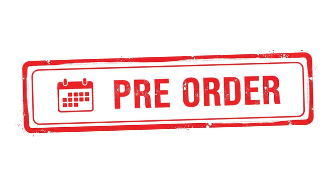 Pre order stamp with calendar icon - advance as PNG cutout