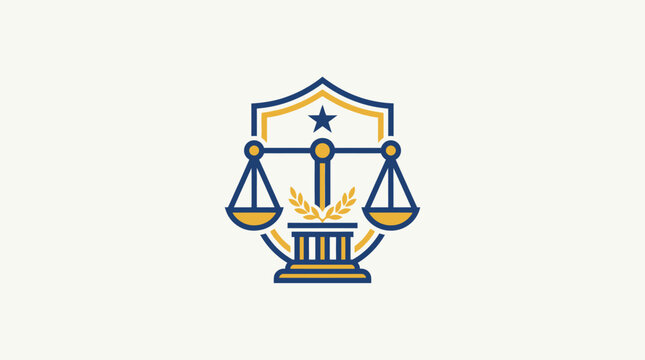 Justice Scales Logo with Shield and Elegant Details