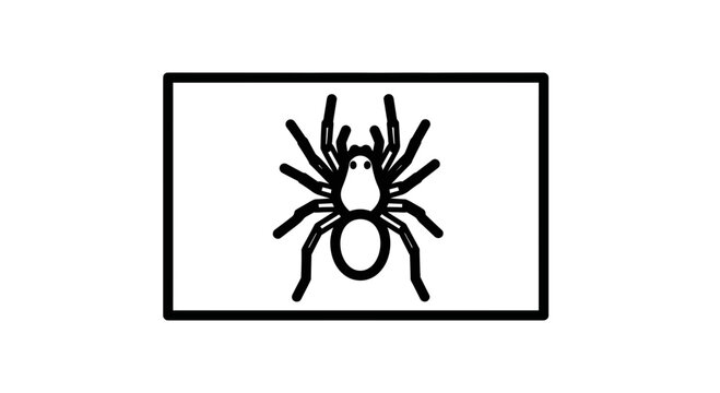 Stylized Black and White Spider Icon on White Background