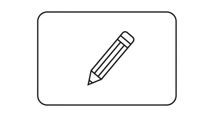 Naklejka premium Pencil Icon on White Background, Simple Drawing Tool for Writing and Education
