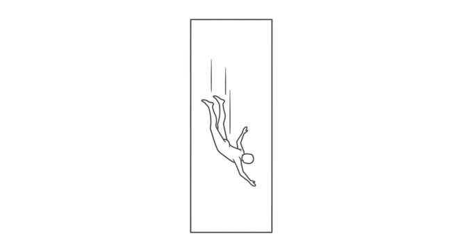 Person Falling Down, Danger, Fear, Free Fall, Isolated Silhouette
