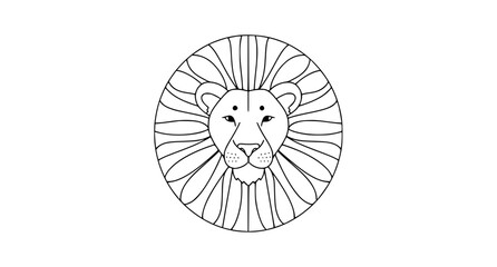 Kawaii lion face with  mane cute chibi animal vector illustration isolated on white background © Md