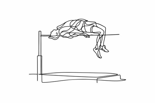 Salto de altura minimalista en l&iacute;nea