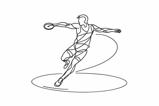 Atleta lanzador de disco minimalista