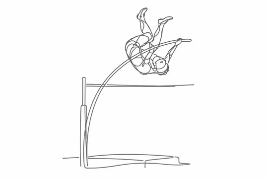Salto de p&eacute;rtiga en l&iacute;nea continua