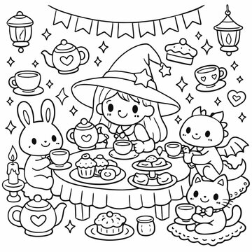 Fiesta m&aacute;gica de t&eacute; de bruja