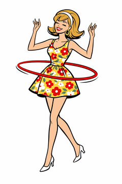 Mujer estilosa haciendo hula hula