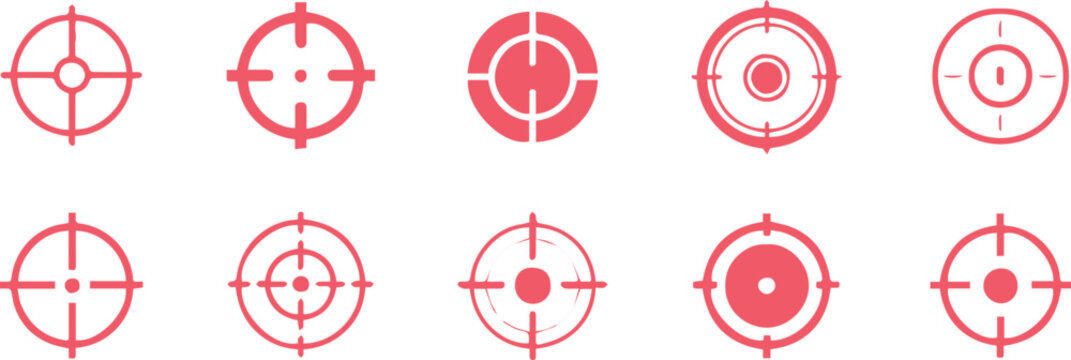 target reticle icon pack red scope aiming symbols vector