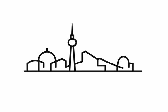 Silueta minimalista del horizonte de Berl&iacute;n