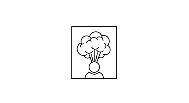 Exploding Head Icon: Burnout, Stress, Overload, Brainstorming, Idea