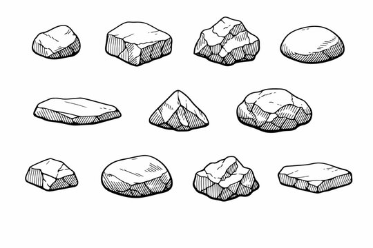 Colecci&oacute;n de piedras en tinta