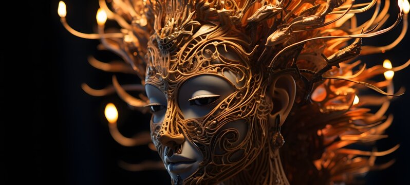 Lady demon matchstick carving,generative AI