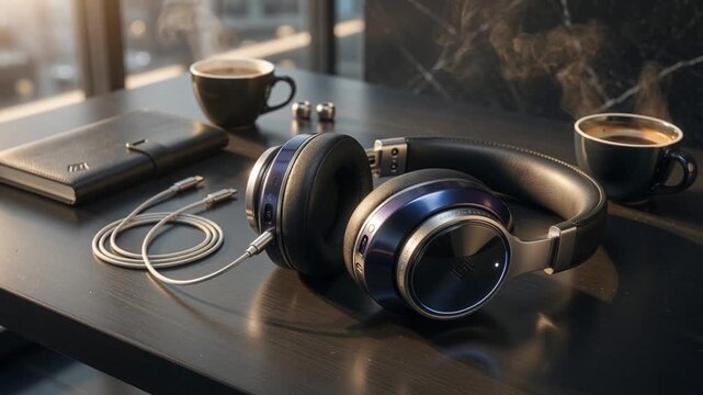 Sleek Black Headphones
