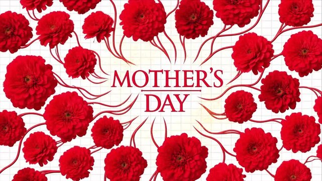 Luxury brand visual of mother's day red carnation network.