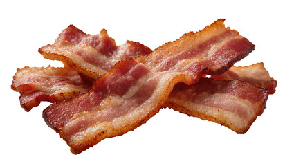 Fototapeta premium Crispy brown bacon strips stacked together