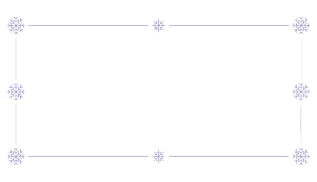 A festive snowflake border frame perfect for holiday greeting cards, winter invitations, or seasonal design projects.