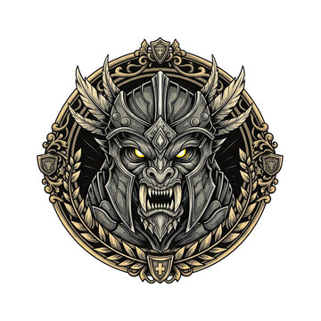 Horned Demon Creature Digital Illustration