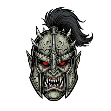 Horned Demon Creature Digital Illustration