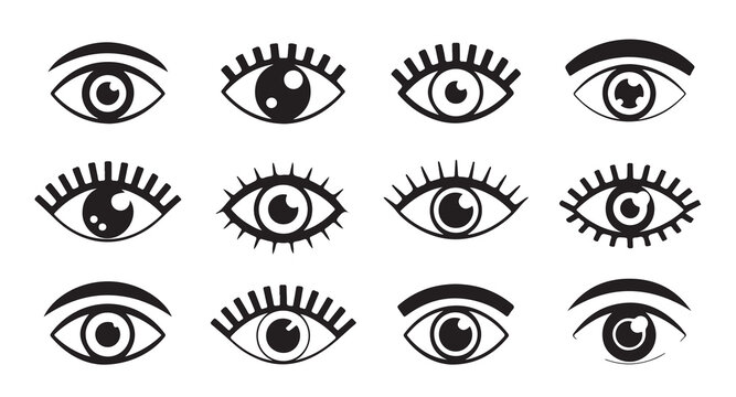 Set of evil eye protection amulets, collection of mystical and esoteric symbols, flat vector.