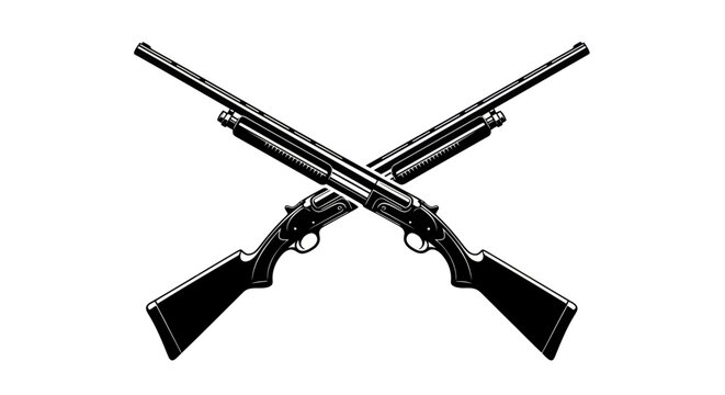 Crossed Shotguns Silhouette