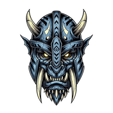 Horned Demon Creature Digital Illustration