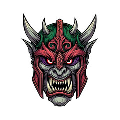 Obraz premium Horned Demon Creature Digital Illustration