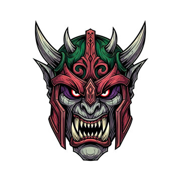 Horned Demon Creature Digital Illustration