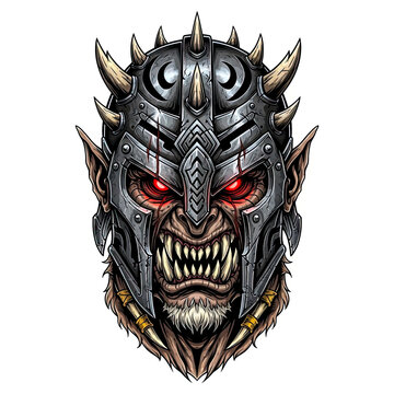 Horned Demon Creature Digital Illustration