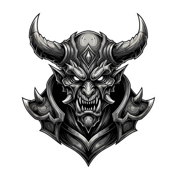 Horned Demon Creature Digital Illustration